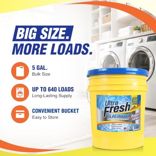 Ultra Fresh Platinum Laundry Detergent, 640 Loads, 5 Gallon, Fresh Linen - Image 2