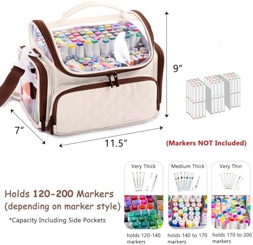 Large Marker Case for 150-200 Markers, Marker Organizer Bag - Image 2
