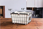 Handmade -Open Storage Bread Food Basket,Kitchen Cabinet and Pantry Storage Organizer Bin & Containers- Two Cut-Out Handles Wire Metal with Canvas Lining 13x10x7.5 Inches Black - Image 6