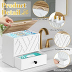 Tampon Holder for Bathroom Decor, Feminine Product Organizer with Lid and Drawer, Shark Week Tampon Storage, Wood Pad and Tampon Organizer for Toilet Organizer, Bathroom Accessories Box for Girl Stuff - Image 6