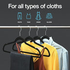 Home-it Premium Velvet Hangers 50 Pack - Heavy Duty Ultra Thin Black Suit Clothes Hangers Non Slip for Closet, Shirt Pants, Hook Swivel 360 - Image 2