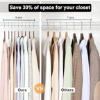 TOPIA HANGER Wooden Hangers 30 Pack, 0.28-inch Thick Slim Wood Clothes Hanger with Flat Design and Smooth Notches, Lightweight Space Saving Hangers for Shirt, Coat, Camisole (Walnut)-CT31WA - Image 6