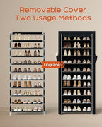 CASAMAYA Shoe Rack with Covers, 10 Tiers Tall Shoe Rack Organizer, Large Capacity Shoe Shelf Storage, Hold 30 Pairs of Shoes, Vertical Shoe Storage Organizer for Closet, Entryway, Black, SRT103B01 - Image 5