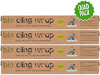 Eco Green Living Biodegradable Cling Film Bio Cling Wrap 100% Compostable, BPA & Plastic-Free Food Wrap, Vegan, Fridge & Freezer Safe, Recyclable Cardboard Dispenser. 4 Pack 30cm x 30m - Image 2