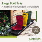 Gardeners Supply Company Large Boot Tray 2 Pack | Multi-Purpose All Weather Waterproof Indoor and Outdoor Shoes Mat Made with 100% Recycled Plastic | 46.5" L x 15.5" W and 2" Deep - Black - Image 3