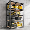 REIBII 2030LBS Storage Shelves 5 Tier Garage Shelving Heavy Duty Metal Shelving Adjustable Metal Shelf for Garage Pantry Closet Kitchen Basement 28" W x 13.9" D x 60.1" H by REIBII