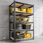 REIBII 2030LBS Storage Shelves 5 Tier Garage Shelving Heavy Duty Metal Shelving Adjustable Metal Shelf for Garage Pantry Closet Kitchen Basement 28" W x 13.9" D x 60.1" H by REIBII