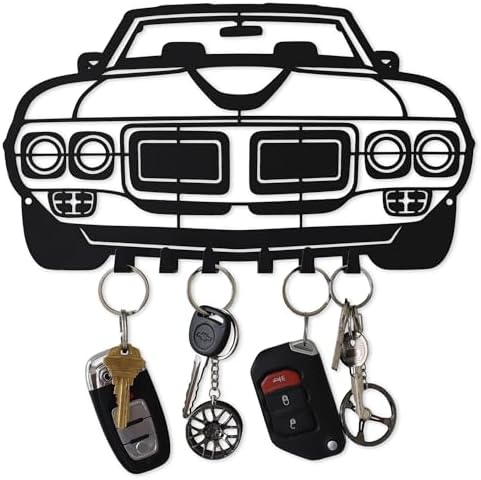 MOOH Metal Car Key Holder with 6 Hooks - Unique Wall Mounted Car Lovers Gifts for Men & Women - Cool Man Cave Decor by MOOH