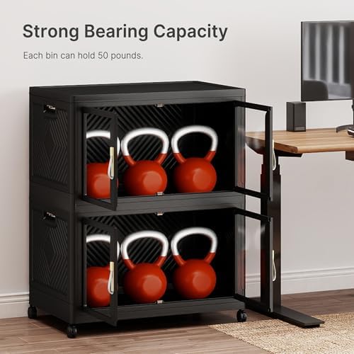 UAMFURI Stackable Storage Bins with Lids, 360QT Extra Large Storage Cabinet - Image 4