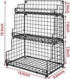 X-cosrack Stackable Wire Basket 3 Tier Countertop& Wall Mounted Metal Storage Basket for Kitchen Pantry Cabinet, Muti-functional Open Front Bin Organizer for Food Fruit Snack, Black - Image 6