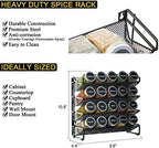 SpaceAid Spice Rack Organizer with 20 Spice Jars, 386 Spice Labels, Chalk Marker and Funnel Set for Cabinet, Countertop, Pantry, Cupboard or Door & Wall Mount - 20 Jars, 9.8" W × 10.8“H, Black - Image 4