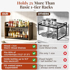 2-Tier Expandable Spice Rack Organizer for Countertop,15.2"-21.5" - Image 4