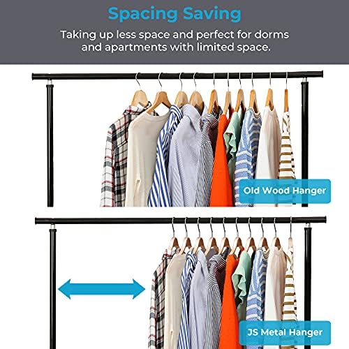 JS Hanger Lightweight Non Slip Wooden Hangers - 30 Pack Heavy Duty Wood Coat Hangers with Soft Stripes for Camisole, Jacket, Dress Clothes, Sweater, Natural Finish - Image 5