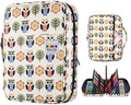 YOUSHARES Colored Pencil Case 220 Slots Pen Case Organizer With Handy Wrap & Zipper, Multilayer Holder for Prismacolor Colored Pencils & Gel Pen (Cartoon Owl) by YOUSHARES