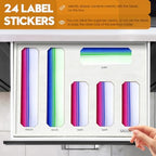 6 in 1 Bamboo Bag Storage Organizer, White Baggie Organizer for Drawer with Sliding Lid - Fits Gallon, Quart, Sandwich, Snack & Freezer Bags, Wall Mountable Kitchen Drawer Organization - Image 5