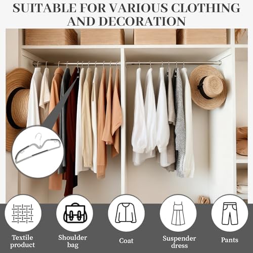 LemonRoad 50 Pack Short Neck Hangers Plastic Non-Slip, Dark Gray Light Gray - Image 4