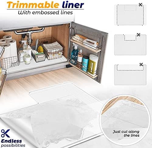 The Original Under Sink Mat - Silicone Waterproof mat, Trimmable, Easy to Clean, Kitchen Cabinet Liner, Under Sink Protector mats, Drip Tray with Lip - 34" x 22" or Smaller - Image 3