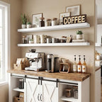 55 in Floating Shelves for Wall, 9.3in Deep White Shelves 2 Packs - Image 3