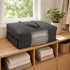 2 Pack Canvas Storage Bags for King/Queen Comforters Blanket, 25"x19"x9" - Image 5