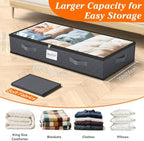 90L Under Bed Storage Containers, Storage Bags, Organizers, 6-Pack, Gray - Image 2