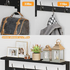 AMBIRD Coat Rack Wall Mount with Shelf, 28.9 Inches Coat Hooks Wall Mounted with 5 Hooks, Hat Wall Hooks for Hanging in Entryway, Living Room, Bathroom, Bedroom (Black, 28.9 * 4.5 inches) - Image 5