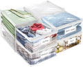 Plastic Storage Bags with Easy-Glide Zipper, Pack of 8, Durable Clear Vinyl Zippered Storage Bags for Clothes Sweaters Comforters Blankets Sheets Bedding (23.6 x 16.9 x 13.8 Inch, Transparent White) by Kikerike