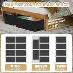 Large Under Bed Storage Containers, 12" Height, 31" Long, 2 Pack, Black - Image 6