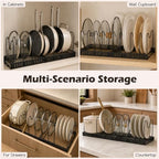 DEWEL 2PCs Expandable Pots and Pans Organizer Under Cabinet (Black) - Image 5