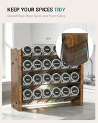 Spice Rack Organizer with 24 Glass Jars, for Cabinet Wall Mount Countertop - Image 3