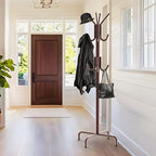 Simple Houseware Standing Coat/Hat Hanger Organizer Rack, 12 Hooks, Bronze - Image 2