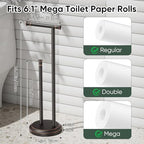 Hoimpro Toilet Paper Holder Stand Bathroom Free Standing Oil Rubber Bronze - Image 5