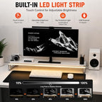 LED Lighted Monitor Stand Riser, Aluminum Alloy Frame with Frosted Acrylic Top, Under-Desk Storage Organizer for Small Parts, Minimalist Desktop Stand for Home & Gaming Setup (23.6 in / 600 mm) - Image 4