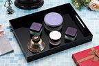 Glossy Black Sturdy Acrylic Serving Tray with Handles - 10x15 Inch, Coffee, Appetizer, Breakfast Tray - Butler, Kitchen to Vanity Table, Decorative - Image 6