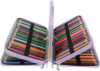 Vomgomfom 300 Slots Marker Case 4-Layer PU Leather, Handle, Purple - Image 7