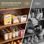 Hudgan 4 Clear Pantry Organizer Bins for Kitchen Cabinet, Refrigerator - Image 2