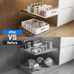MUSTORN 2 Pack Pull Out Cabinet Organizer, Slide Out Cabinet Drawers Peel and Stick Pull Out Drawers Heavy Duty Pull Out Shelf for Kitchen, Cupboard, Pantry, Bathroom (16.5" D*11.8" W*3.94" H-White) - Image 5