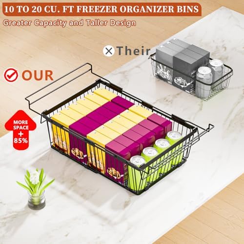 Hanging Freezer Organizer Bins for 5 to 20 Cu.Ft,Leak-Proof Bottom，2Pack - Image 5