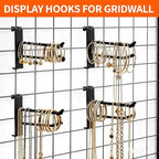 8 Inch Gridwall Hooks with Price Tag Slot,50 PC Extra Long Black Electroplated Hangers for Coats, Tools, Cables - Image 6