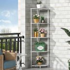 5 Tier Corner Shelf Stand, 50.2", Marble White - Image 7