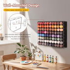 Krafetto 80-Grid Paint Organizer for 2 Oz Bottles, Wall Mount, Black - Image 4