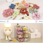FABROK Clear Hair Accessory Organizer Box with 4 Drawers, Plastic - Image 4
