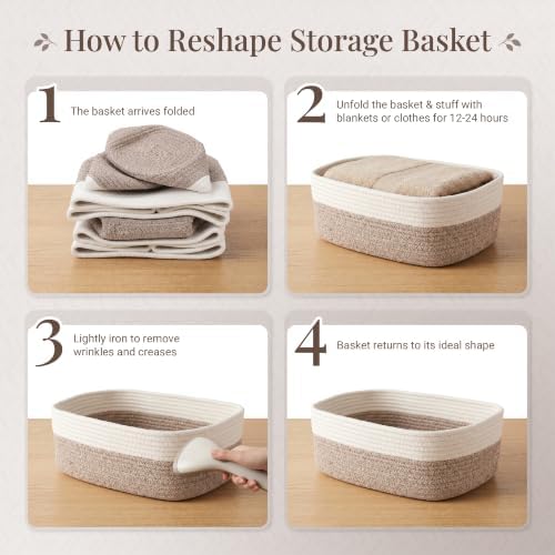 Storage Baskets for Shelves, 5 Pack, 2 Sizes Organizer Bins - Image 7