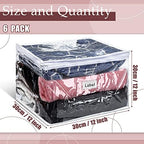 Hoolerry 6 Pcs Clear Plastic Clothes Storage Bags, 12 x 12 x 12 Inch - Image 3