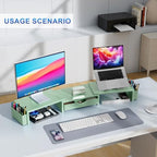 gianotter Dual Monitor Stand Riser With Drawer and 2 Pen Holders - Image 5