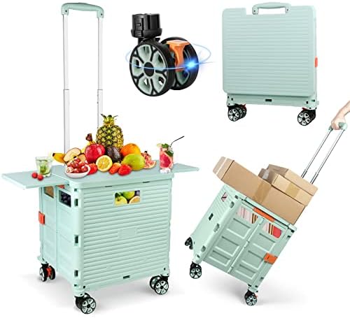 FELICON SELORSS Folding Utility Cart Portable Rolling Crate Handcart-Green by FELICON