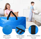 Heavy Duty Extra Large Blue Moving Bags with Strong Zipper Backpack Handles - Image 2
