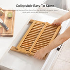 Bamboo 3 Tier Dish Drying Rack with Utensil Holder - Image 4
