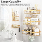 Liuoud 5 Pack Shower Caddy for Inside Shower, Gold Bathroom Storage Decor - Image 2