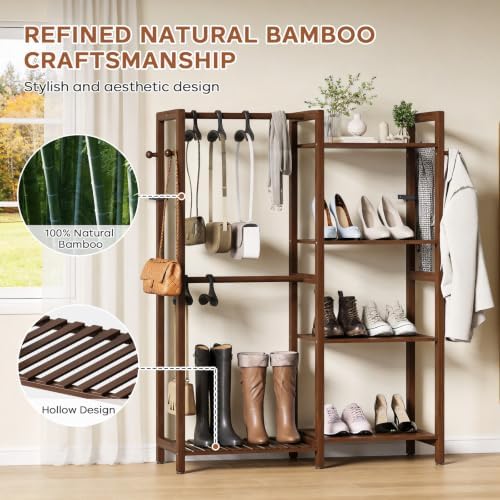 Purse Organizer for Closet, Bamboo Large Capacity Handbag Storage Rack - Image 2