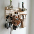 Wooden Pegboard Modular Display Organization Storage Wall Hooks Shelf (Birch Colored Finish-B) by CreatedOn2005